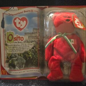 Ty Osito Red Bear with Ribbon